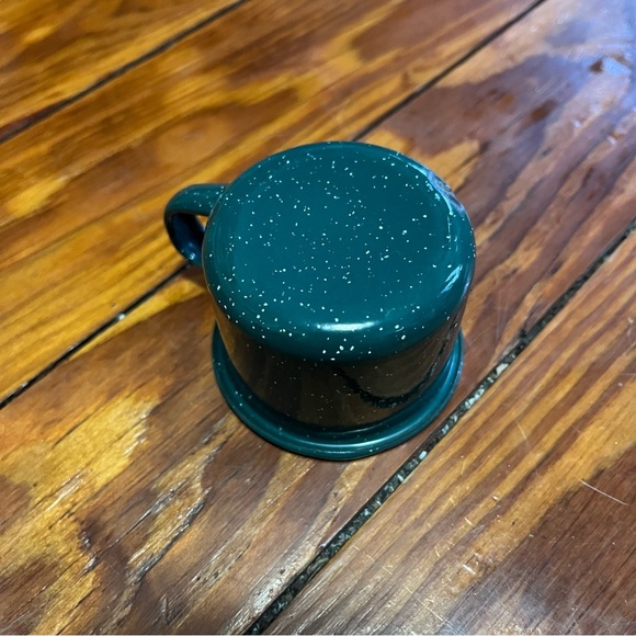 Small Camping Espresso Mug Enamel Green Speckle - Picture 5 of 7
